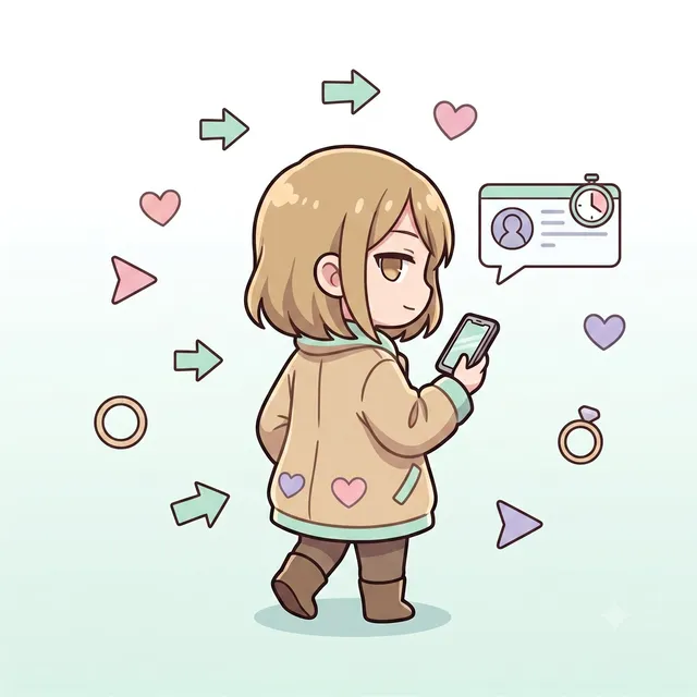 冷静ぶった駆け引きタイプのキャラクター「カケヒキちゃん」