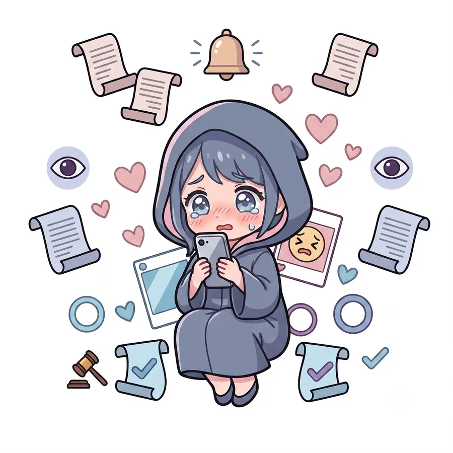 既読で情緒が揺れる素直待ちタイプのキャラクターイラスト